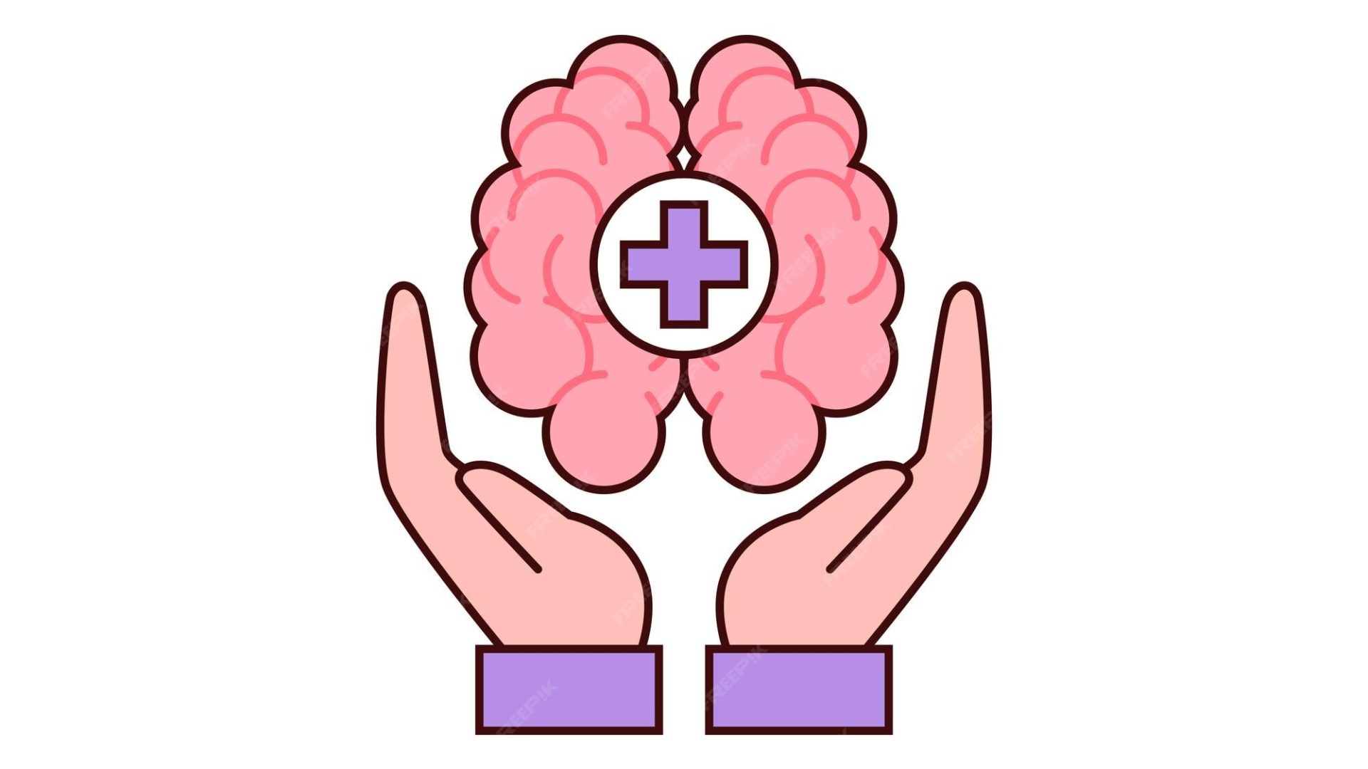 Illustration d'un cerveau avec les mains